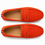 Comptoir du Mocassin Mocassins faits main Homme en cuir suédé Orange