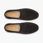 Comptoir du Mocassin Mocassins Espadrilles Homme en Cuir Suédé Bleu marine à Semelle Jute