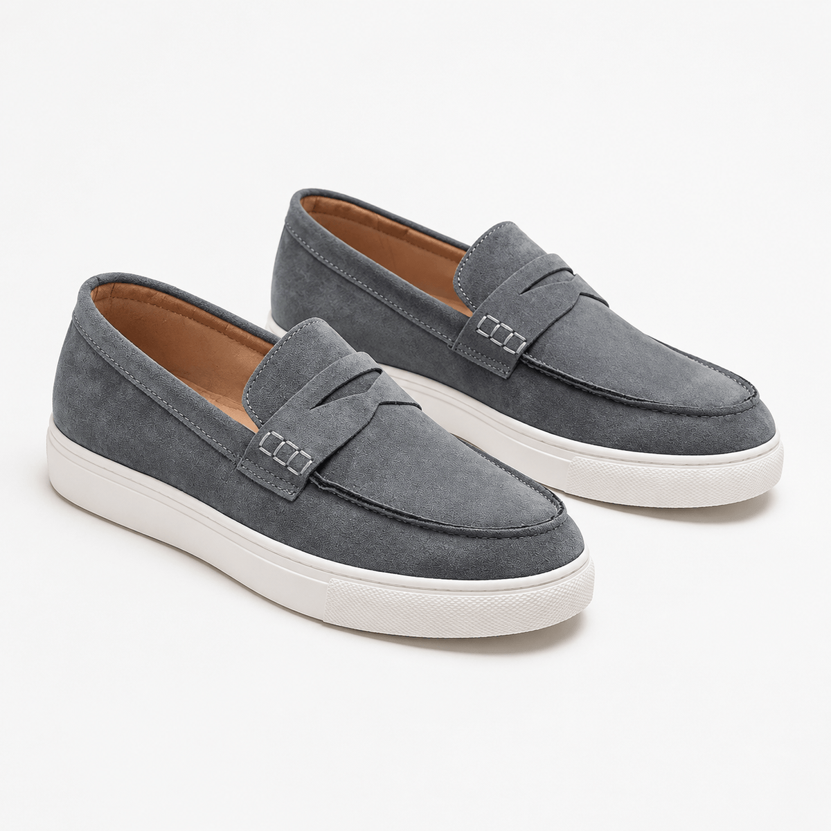 Comptoir du Mocassin Mocassins bateau homme suède gris