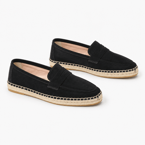Comptoir du Mocassin Mocassins Espadrilles femme en cuir suédé Marron foncé
