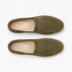 Comptoir du Mocassin Mocassins Espadrilles Femme en cuir suédé vert semelle en jute