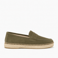 Comptoir du Mocassin Mocassins Espadrilles Femme en cuir suédé vert semelle en jute