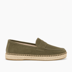 Comptoir du Mocassin Mocassins Espadrilles Femme en cuir suédé vert semelle en jute