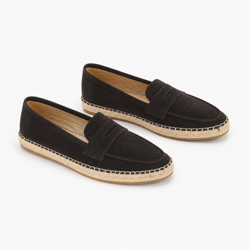 Comptoir du Mocassin Mocassins Espadrilles Homme en Cuir Suédé Bleu marine à Semelle Jute