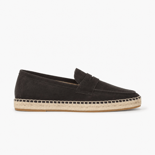 Comptoir du Mocassin Mocassins Espadrilles Homme en Cuir Suédé Bleu marine à Semelle Jute