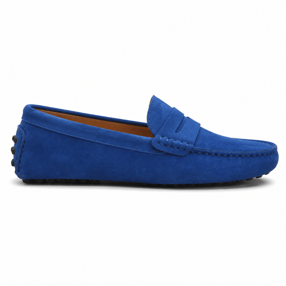 Comptoir du Mocassin Mocassins faits main Homme en cuir suédé Bleu