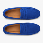 Comptoir du Mocassin Mocassins faits main Homme en cuir suédé Bleu