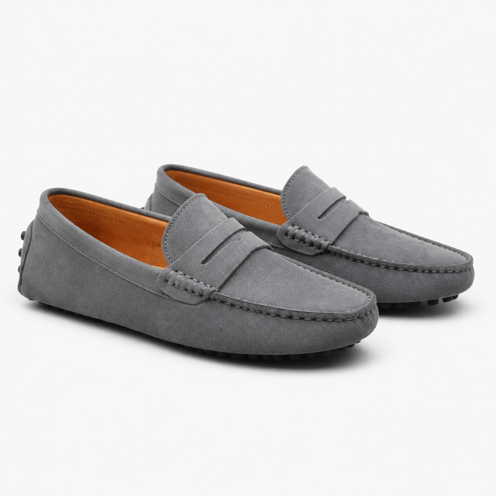 Comptoir du Mocassin Mocassins faits main Homme en cuir suédé Gris