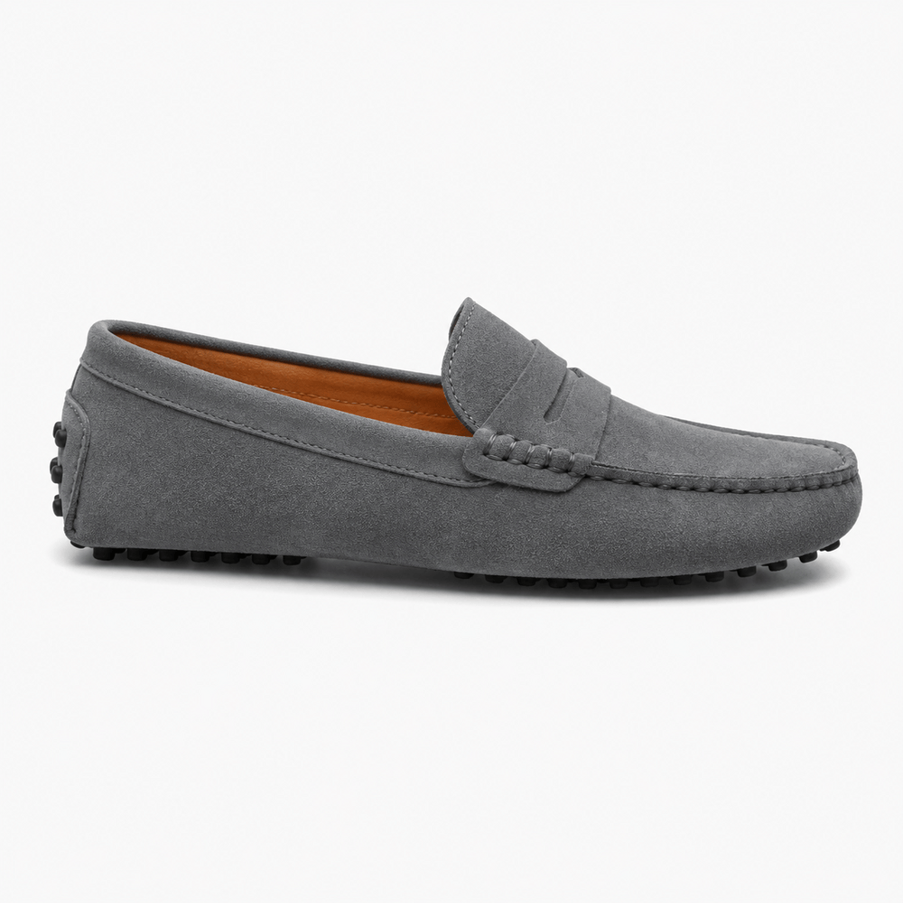 Comptoir du Mocassin Mocassins faits main Homme en cuir suédé Gris