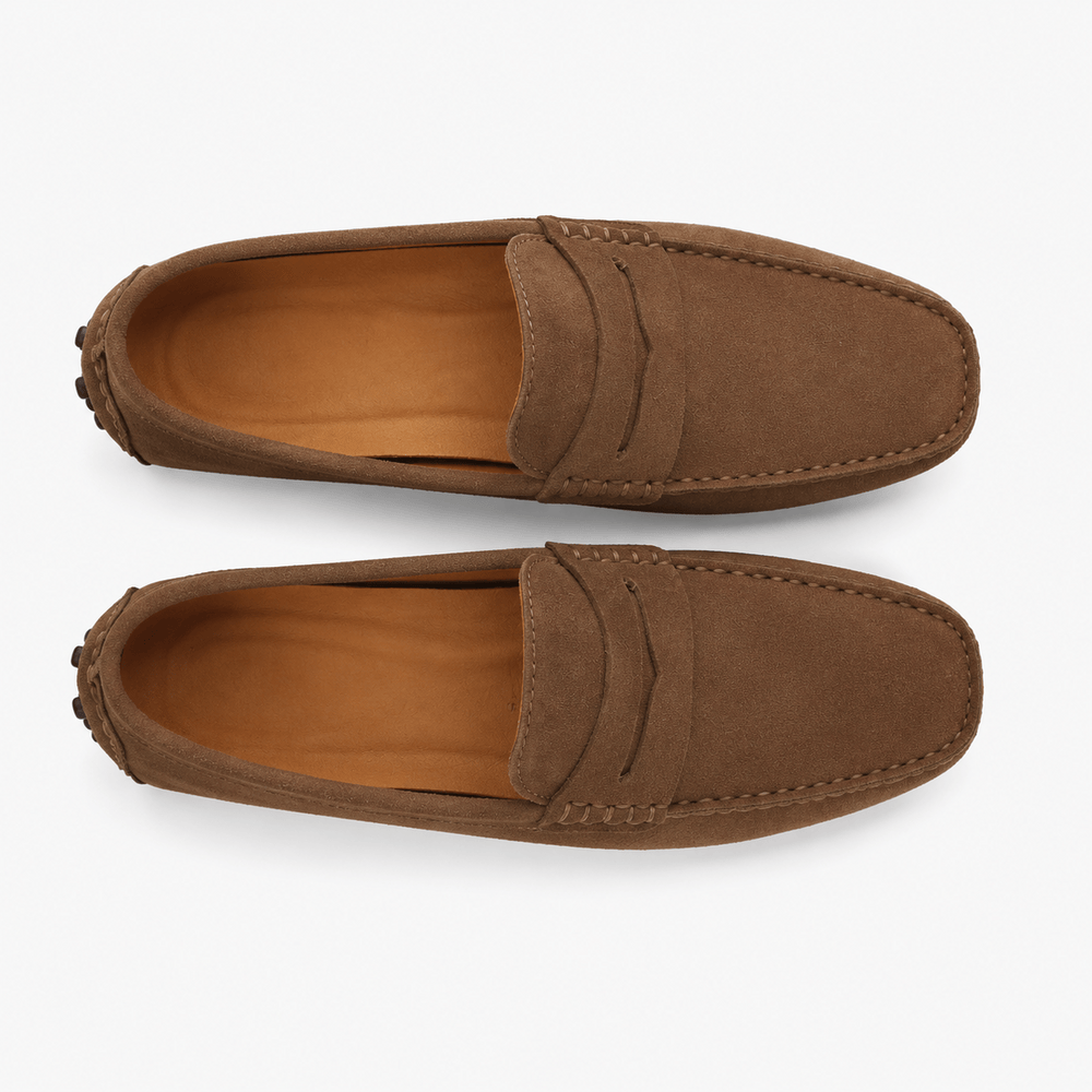 Comptoir du Mocassin Mocassins faits main Homme en cuir suédé Marron