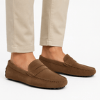 Comptoir du Mocassin Mocassins faits main Homme en cuir suédé Marron