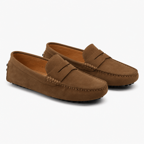 Comptoir du Mocassin Mocassins faits main Homme en cuir suédé Marron