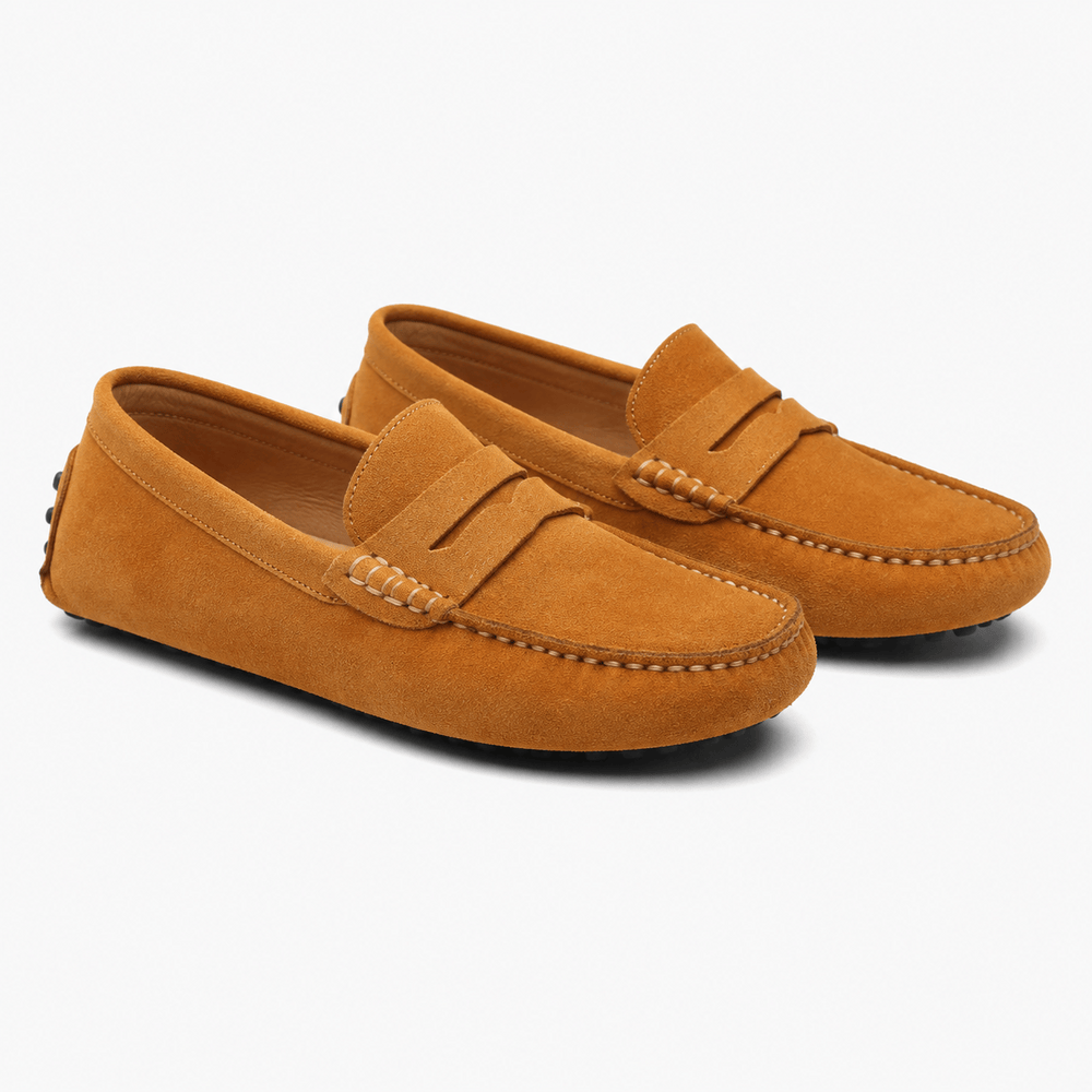 Comptoir du Mocassin Mocassins faits main Homme en cuir suédé Marron clair