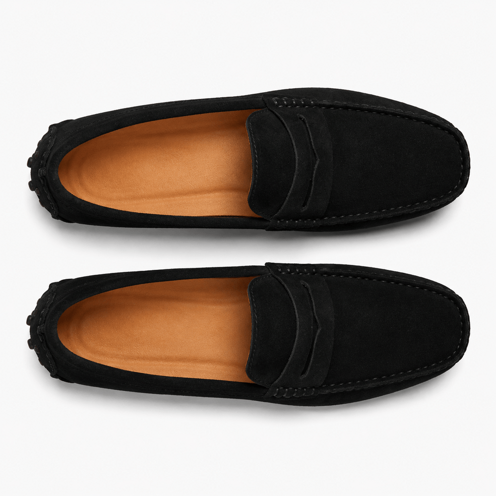 Comptoir du Mocassin Mocassins faits main Homme en cuir suédé Noir