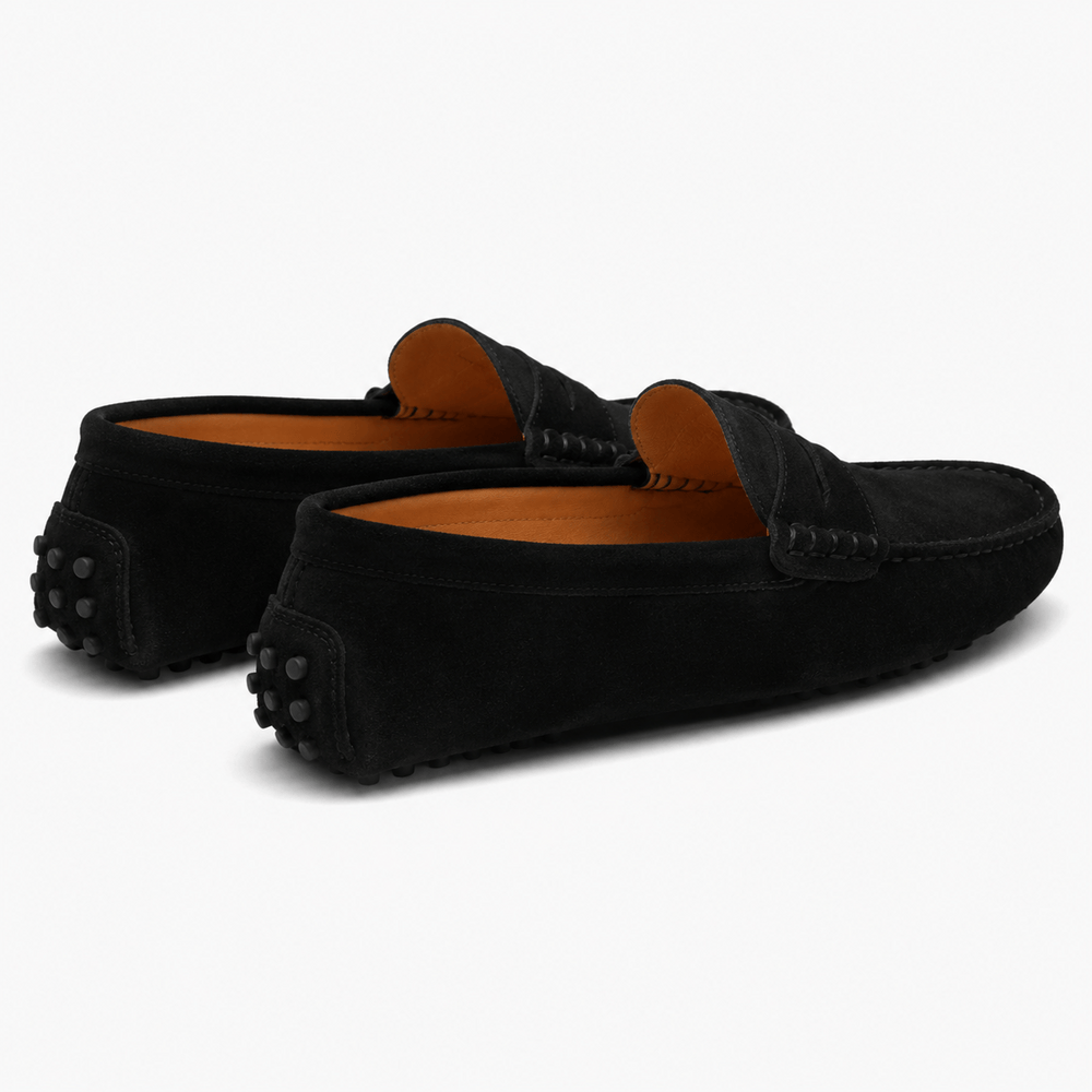 Comptoir du Mocassin Mocassins faits main Homme en cuir suédé Noir