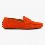 Comptoir du Mocassin Mocassins faits main Homme en cuir suédé Orange