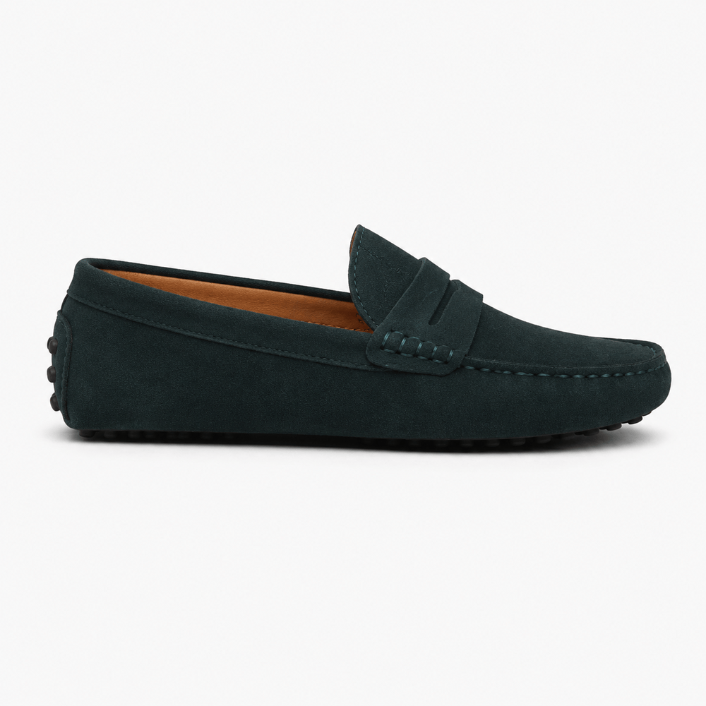 Comptoir du Mocassin Mocassins faits main Homme en cuir suédé Vert