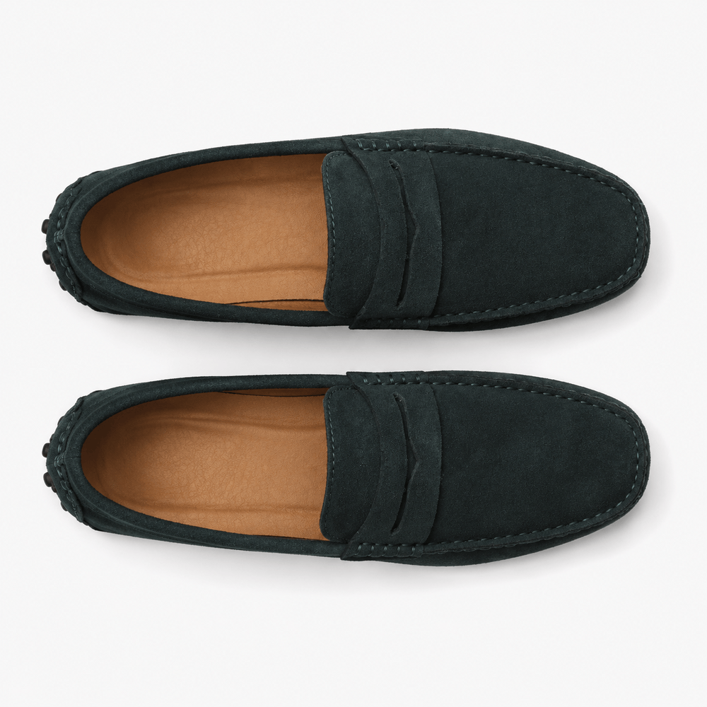 Comptoir du Mocassin Mocassins faits main Homme en cuir suédé Vert