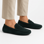 Comptoir du Mocassin Mocassins faits main Homme en cuir suédé Vert