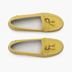 Comptoir du Mocassin Mocassins Femme en Cuir Jaune Claire à Enfiler à Glands