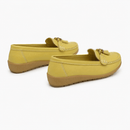 Comptoir du Mocassin Mocassins Femme en Cuir Jaune Claire à Enfiler à Glands