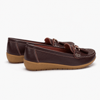 Comptoir du Mocassin Mocassins Femme en Cuir Marron foncé Enfiler à Glands
