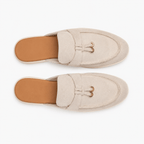 Comptoir du Mocassin Mocassins Femme Plats Beige à Boucle Métallique