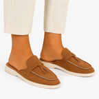 Comptoir du Mocassin Mocassins Femme Plats Camel à Boucle Métallique