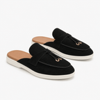 Comptoir du Mocassin Mocassins Femme Plats Noir à Boucle Métallique