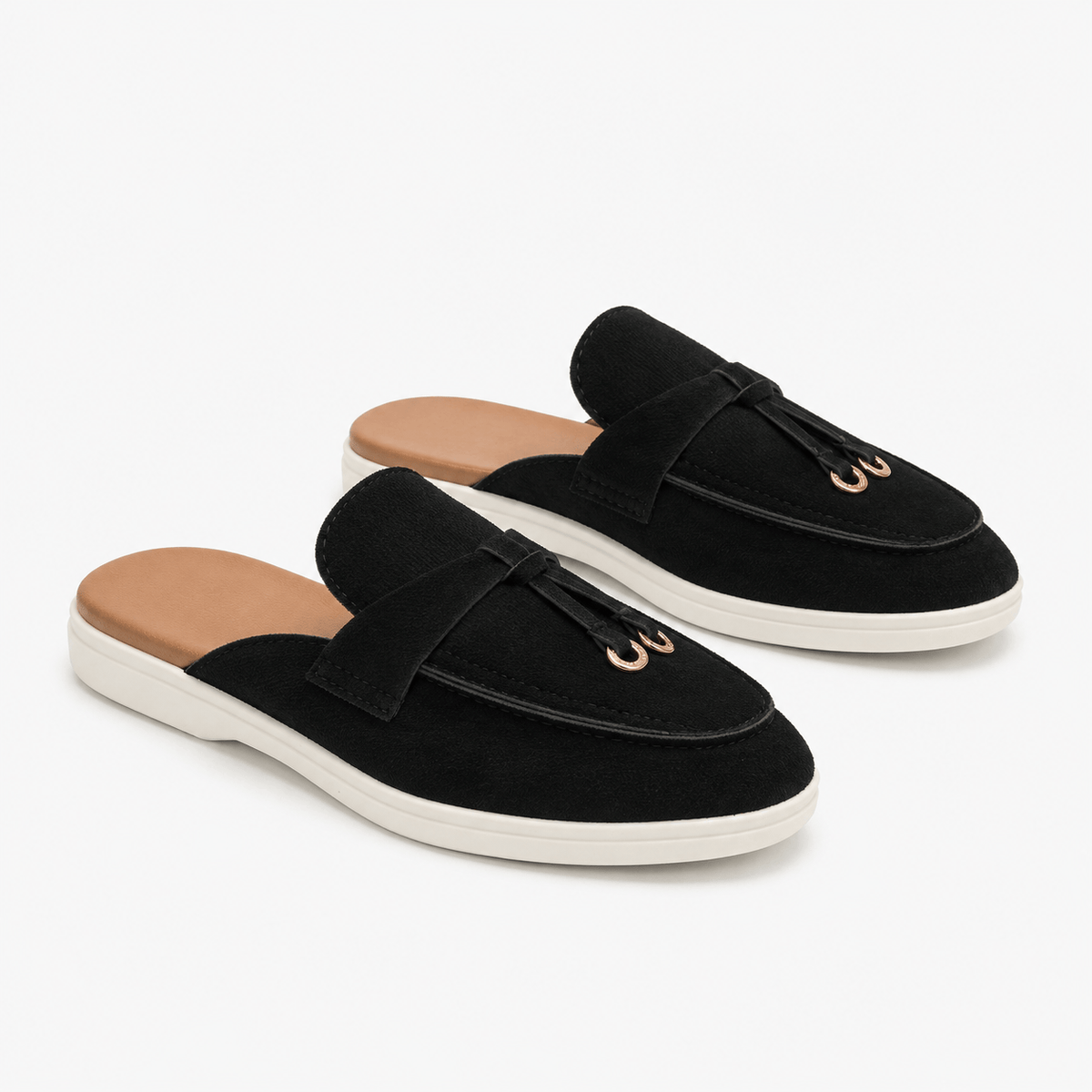 Comptoir du Mocassin Mocassins Femme Plats Noir à Boucle Métallique