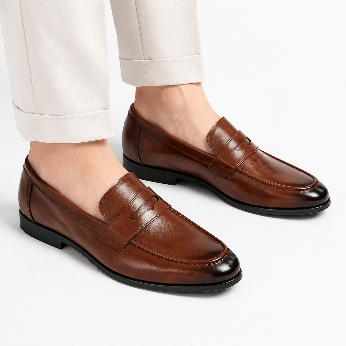 Comptoir du Mocassin Mocassins habillés homme en cuir marron