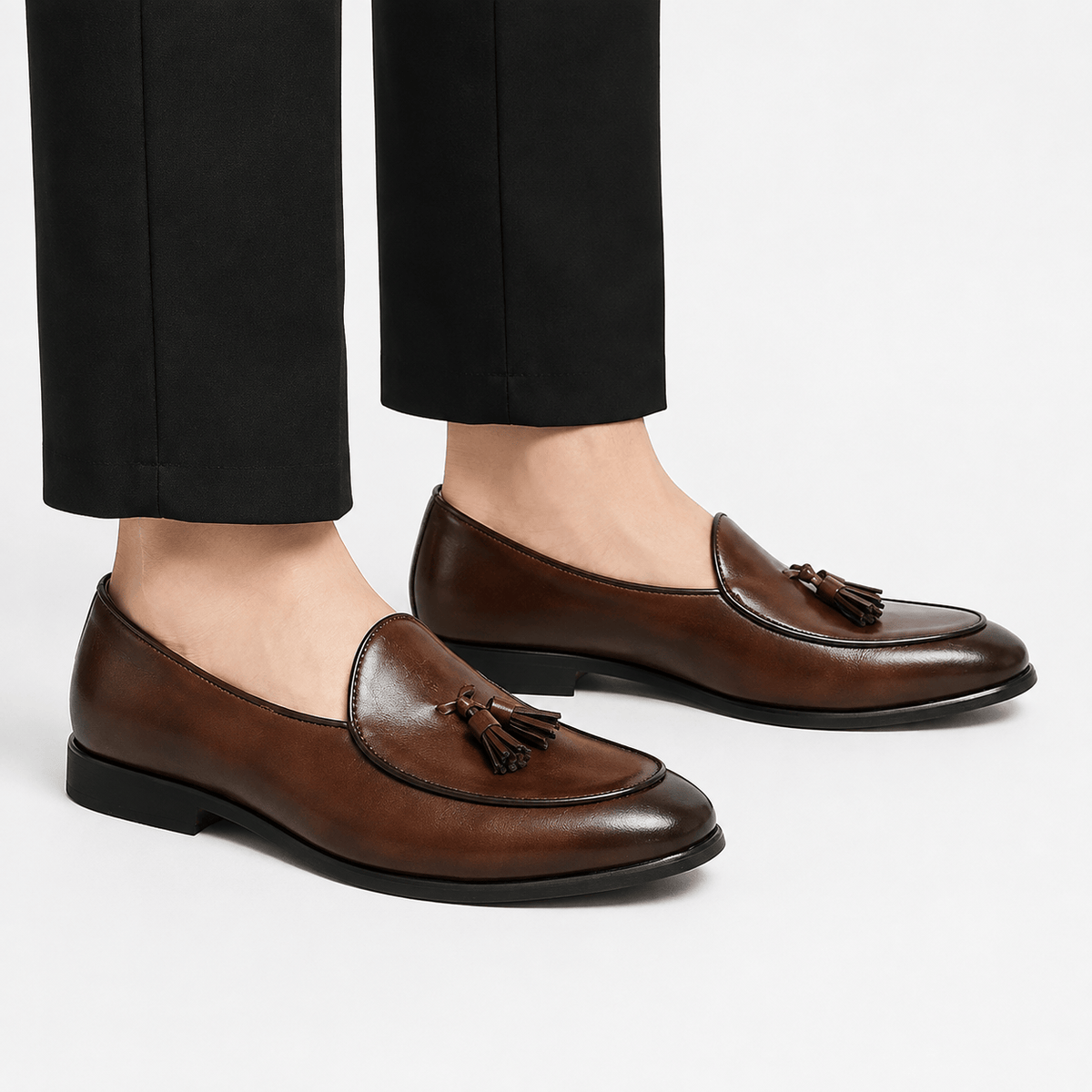 Comptoir du Mocassin Mocassins habillés homme marron à pompons