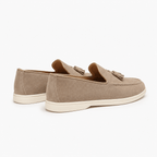Comptoir du Mocassin Mocassins Homme en Cuir et Suède Beige à Glands