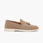 Comptoir du Mocassin Mocassins Homme en Cuir et Suède Beige à Glands
