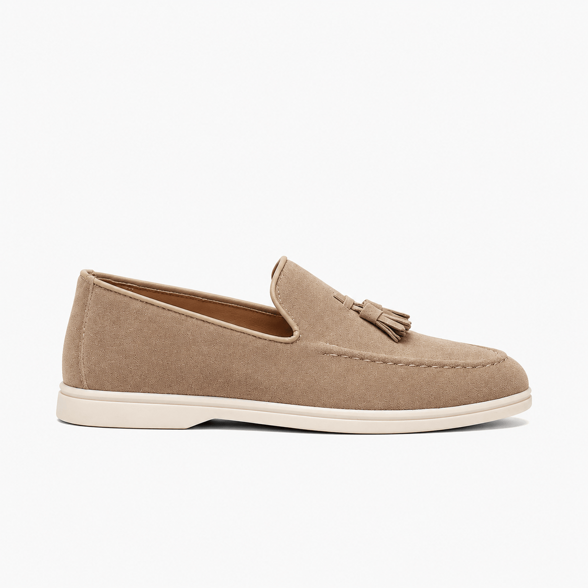 Comptoir du Mocassin Mocassins Homme en Cuir et Suède Beige à Glands