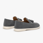 Comptoir du Mocassin Mocassins Homme en Cuir et Suède Gris à Glands