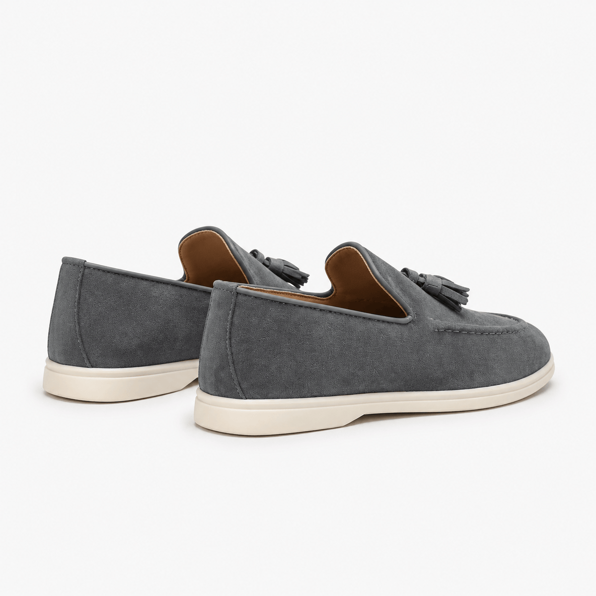 Comptoir du Mocassin Mocassins Homme en Cuir et Suède Gris à Glands