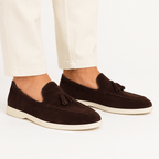 Comptoir du Mocassin Mocassins Homme en Cuir et Suède Marron foncé à Glands