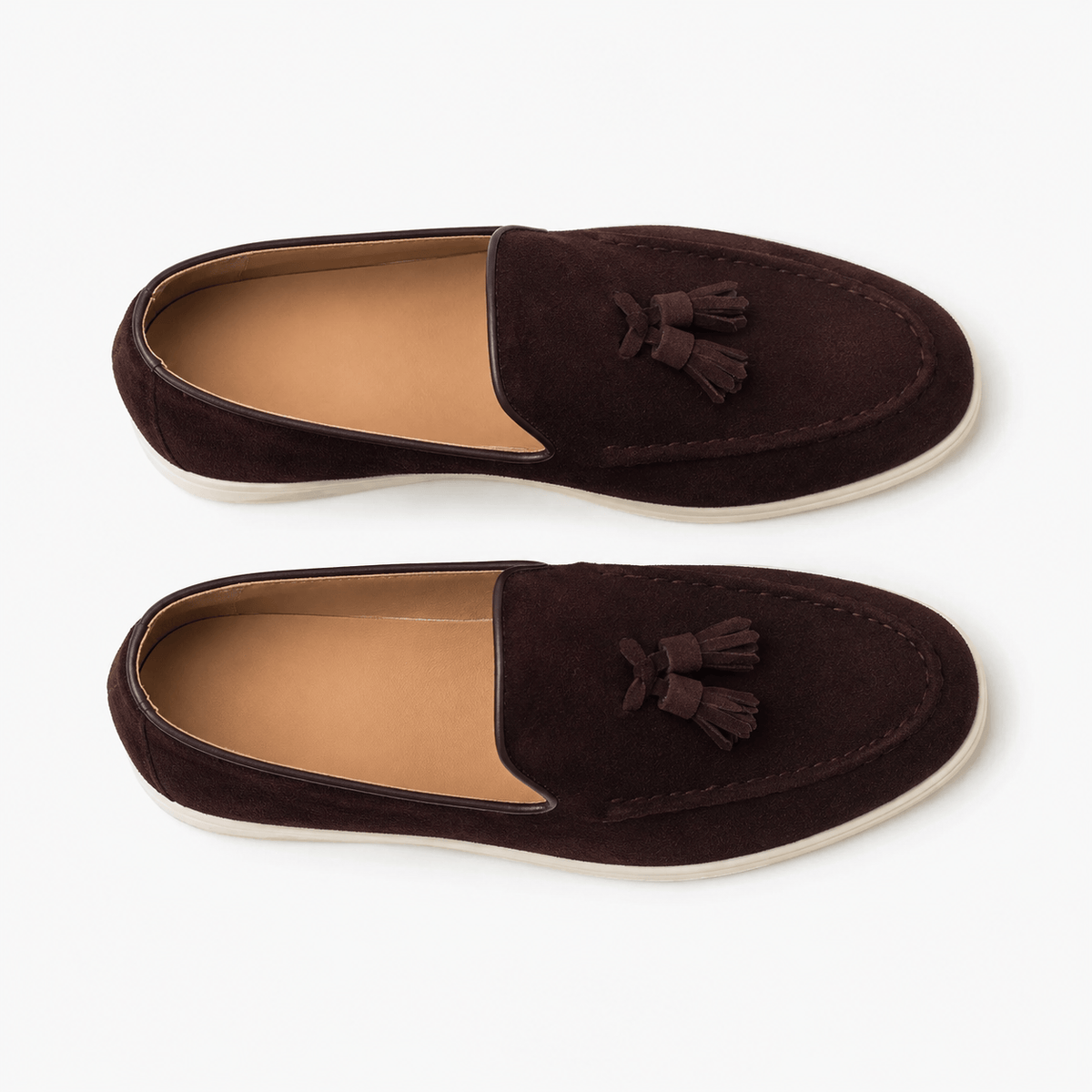 Comptoir du Mocassin Mocassins Homme en Cuir et Suède Marron foncé à Glands