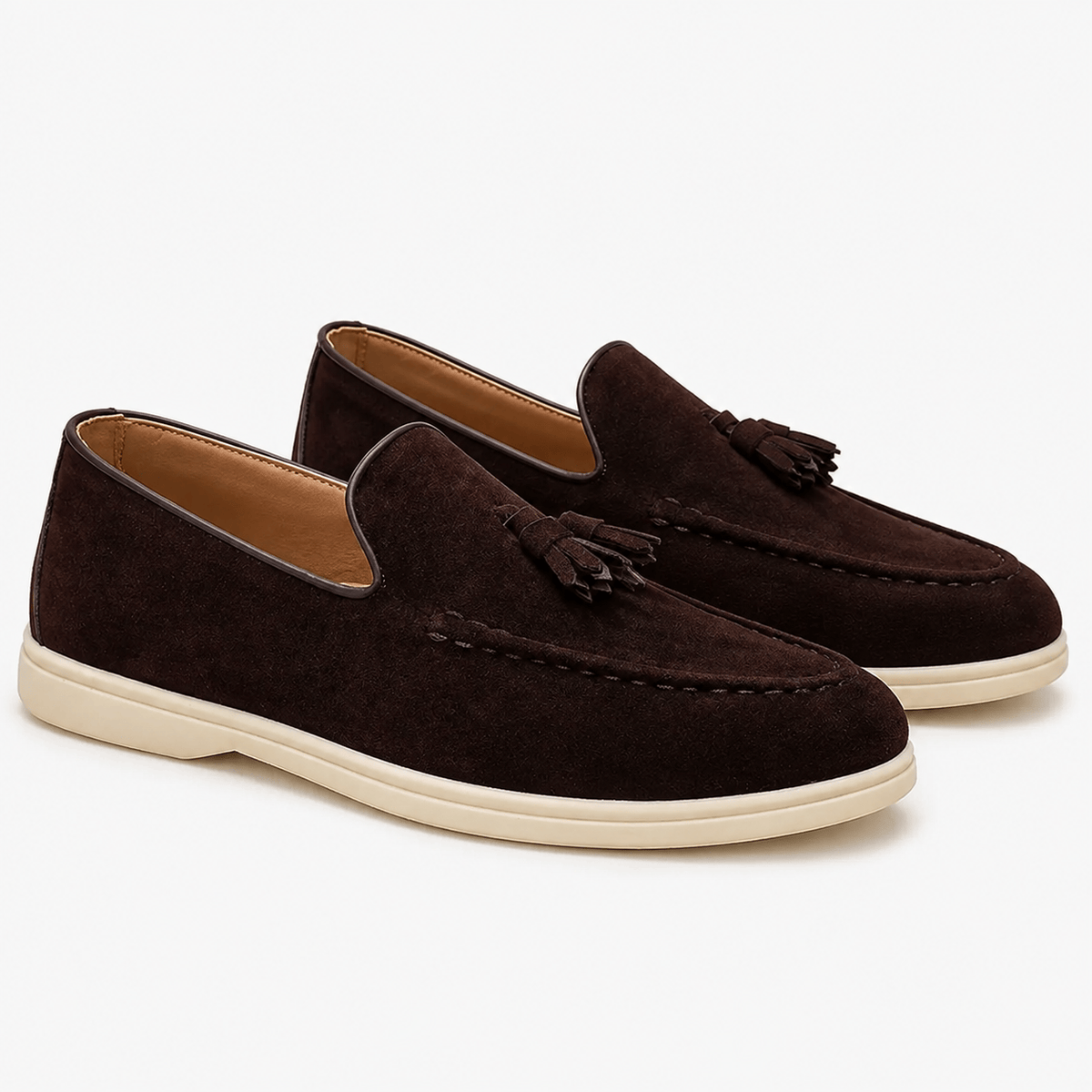 Comptoir du Mocassin Mocassins Homme en Cuir et Suède Marron foncé à Glands