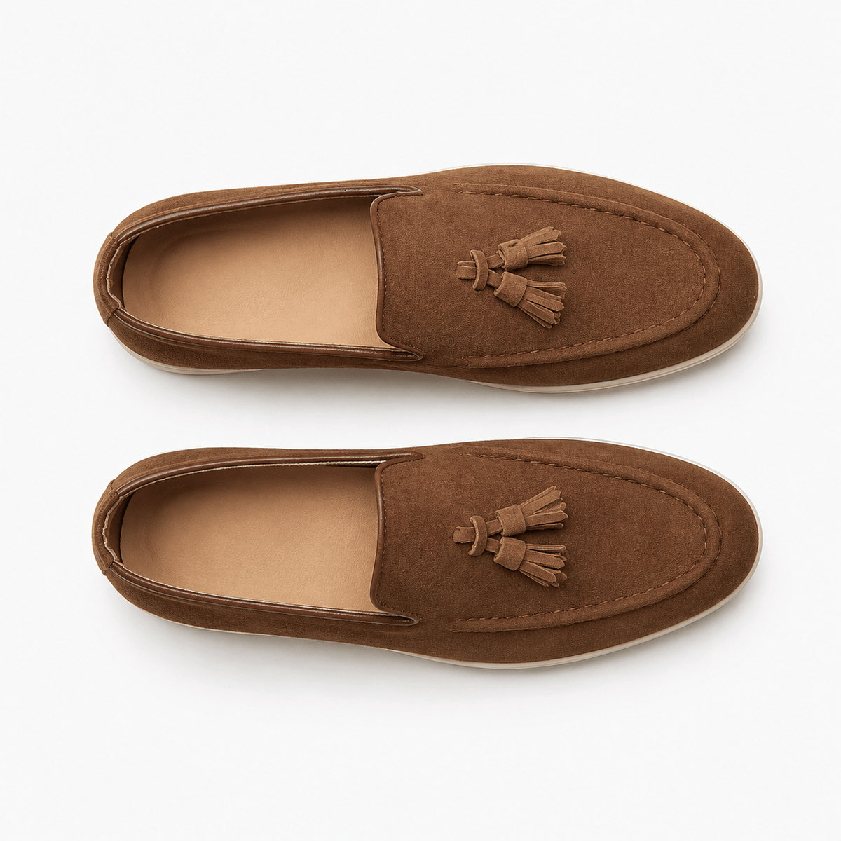 Comptoir du Mocassin Mocassins homme en cuir marron à pompons