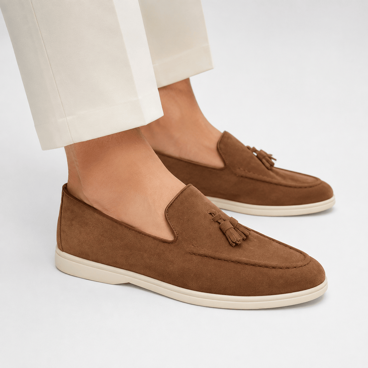 Comptoir du Mocassin Mocassins homme en cuir marron à pompons