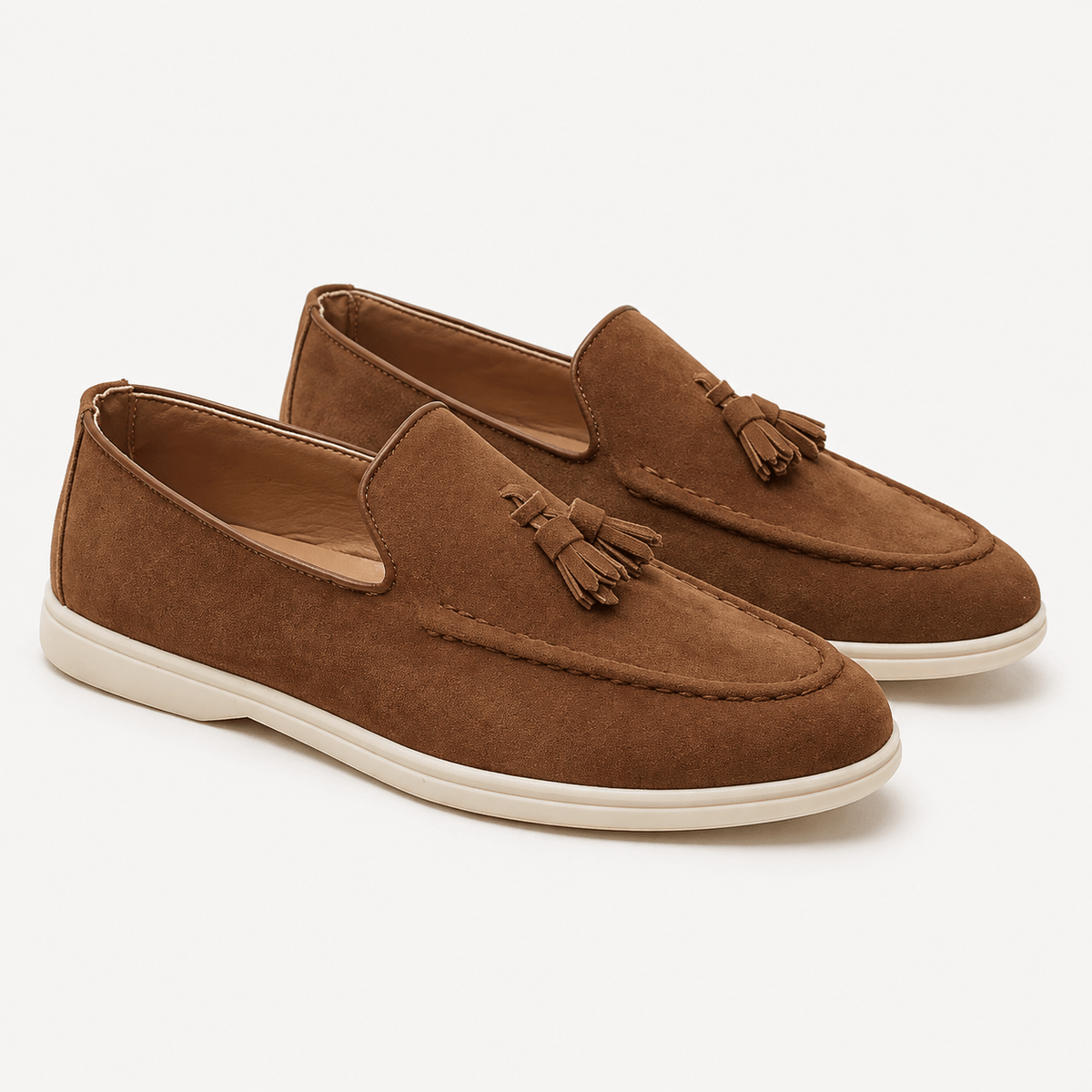 Comptoir du Mocassin Mocassins homme en cuir marron à pompons