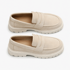 Comptoir du Mocassin Mocassins homme en cuir suédé beige style preppy