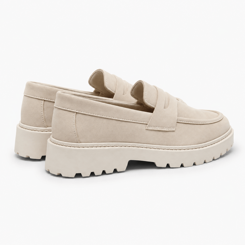 Comptoir du Mocassin Mocassins homme en cuir suédé beige style preppy
