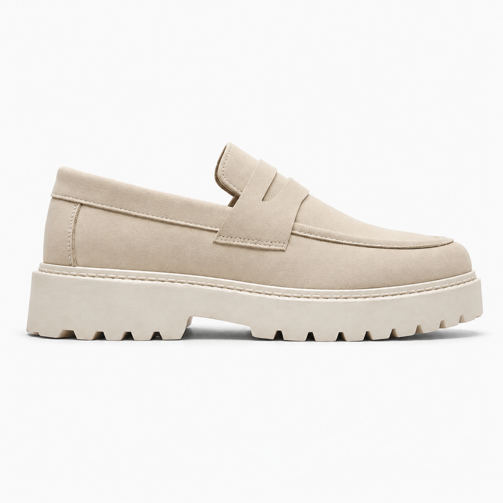 Comptoir du Mocassin Mocassins homme en cuir suédé beige style preppy