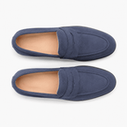 Comptoir du Mocassin Mocassins homme en suède bleu style preppy
