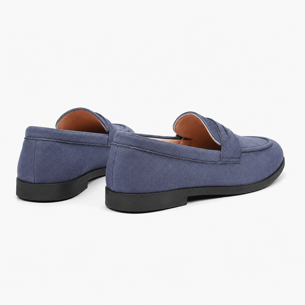 Comptoir du Mocassin Mocassins homme en suède bleu style preppy