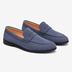 Comptoir du Mocassin Mocassins homme en suède bleu style preppy