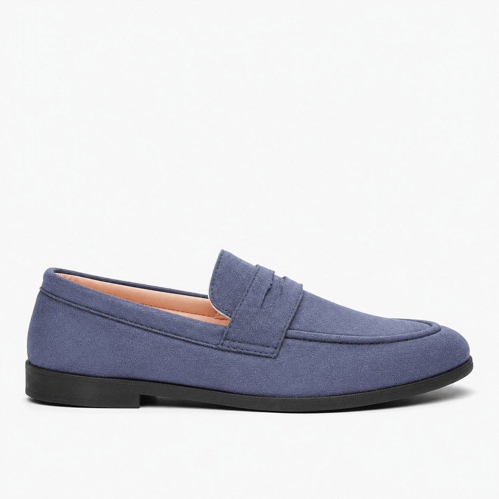 Comptoir du Mocassin Mocassins homme en suède bleu style preppy